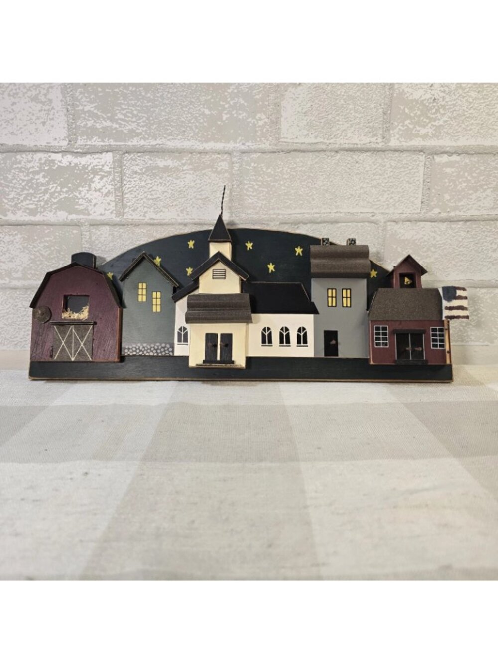 SOLDWood Hand Painted Village Hanging Decor 1998 Tender Heart Treasures Folk Art
